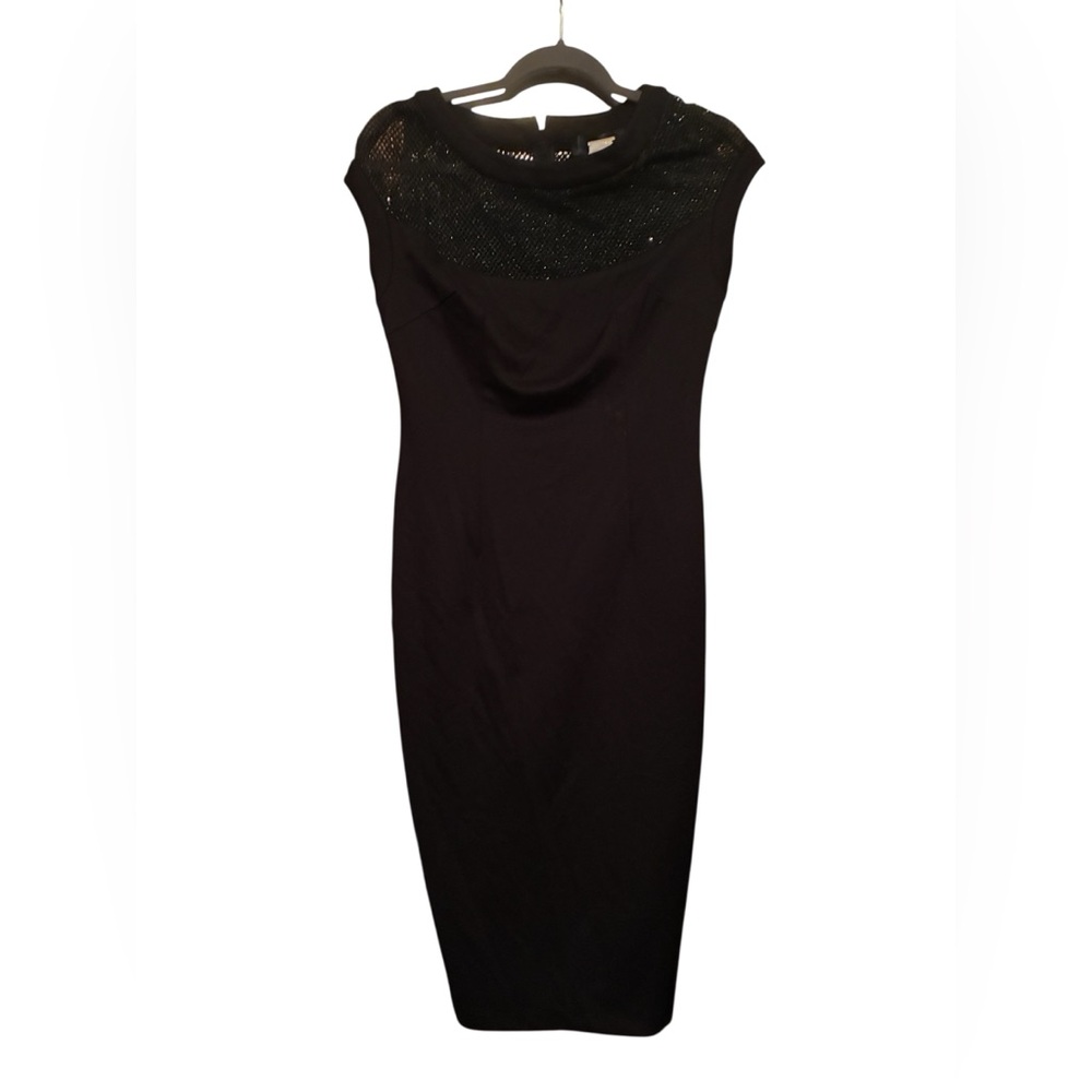 EUC ALEXIA ADMOR BLACK SHEATH DRESS SIZE S